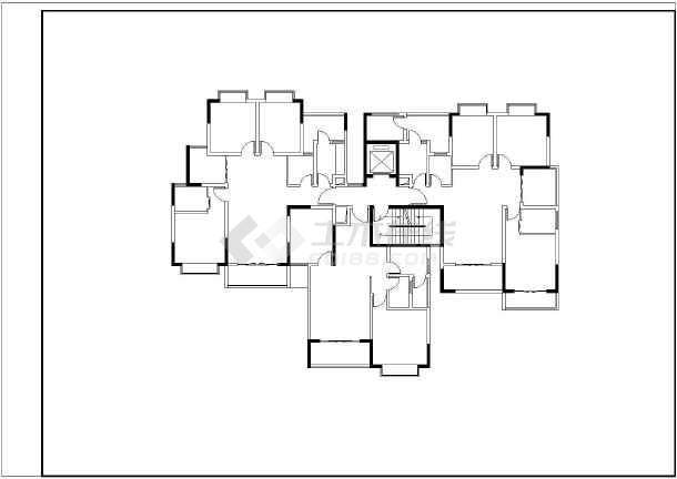 某地高层住宅建筑三室一厅户型设计方案图纸